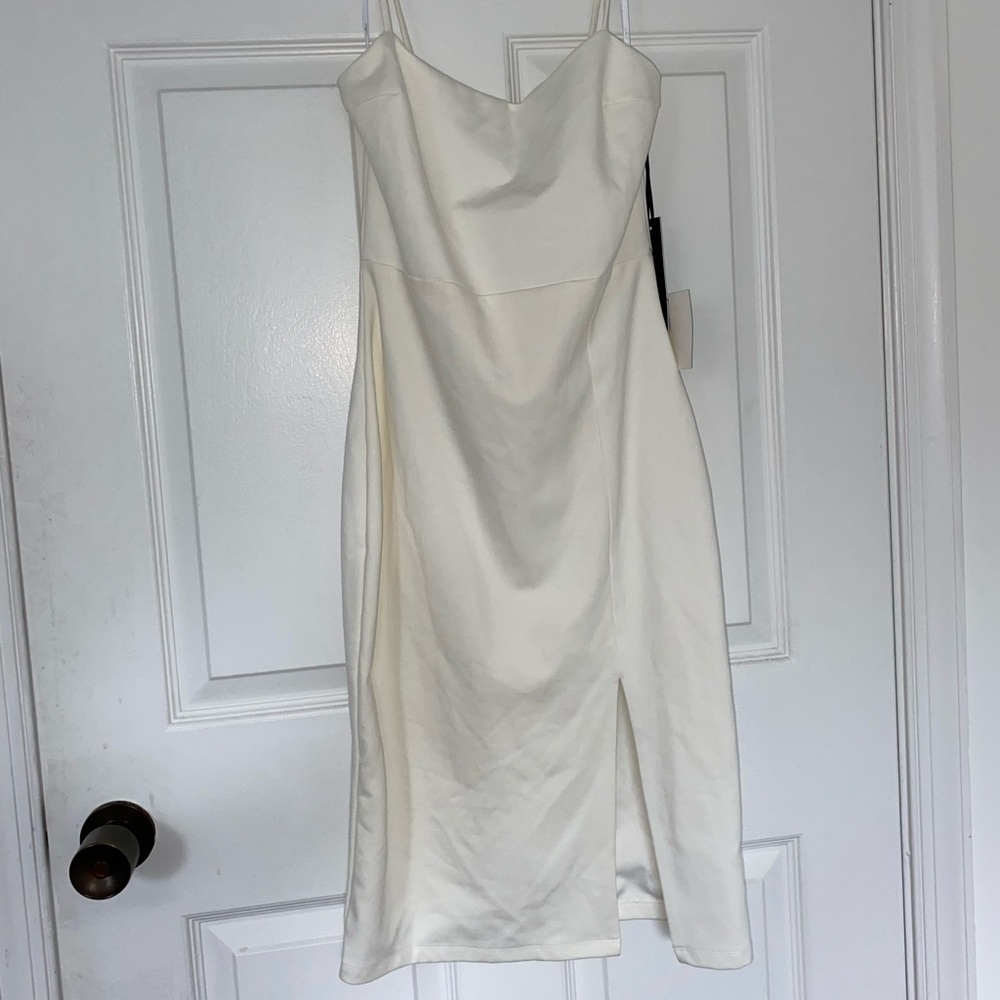 Lulus Don’t let me down white midi bodycon dress